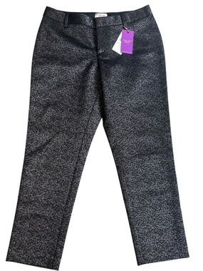 NWT Original Penguin Black Metallic Straight Leg Pants Size 6
